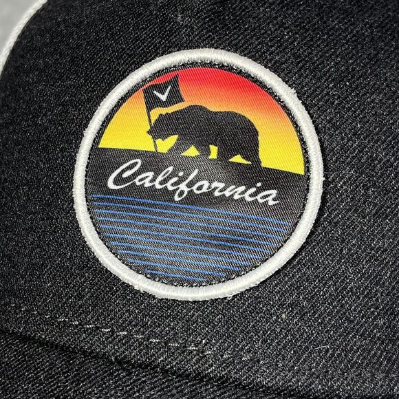 Callaway Trucker Hat‎ Mens Black White California Snapback Mesh Cap Retro Cali - Picture 13 of 15